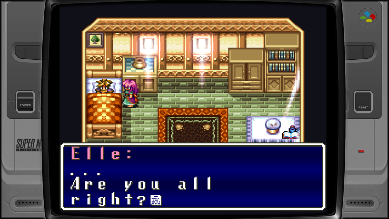 Terranigma für den SNES, der Spieler wird von Elle geweckt